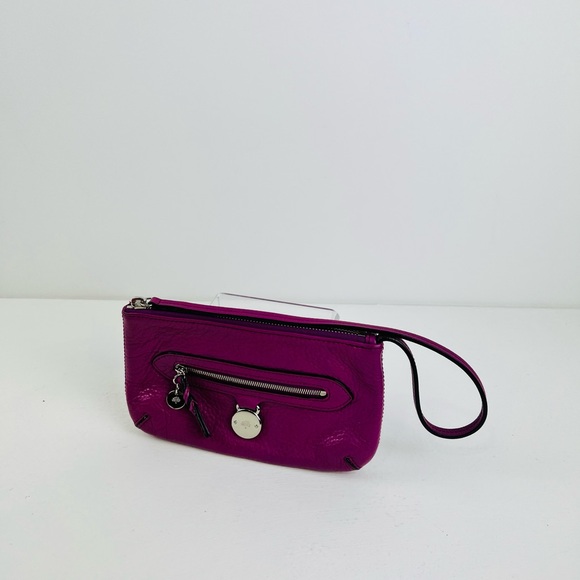 Mulberry Somerset Pochette Purple Grained Leather Small Wristlet Shoulder Bag - Picture 3 of 16